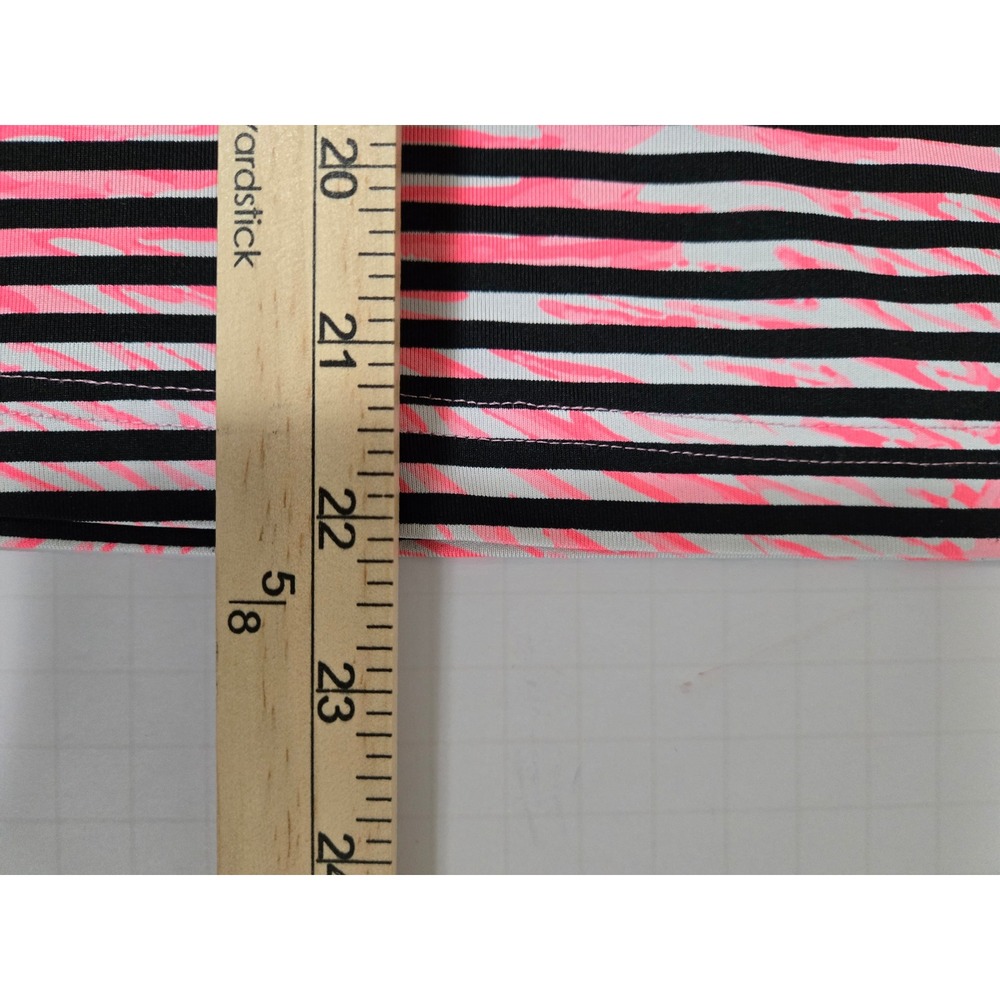Tail White Label Women's Medium Quarter Zip Pullover Pink Black Striped Golf Top - Picture 8 of 8